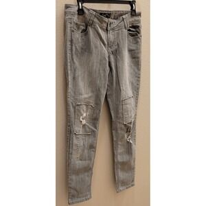 l.e.i Junior girls low rise ASHLEY skinny gray jeans, 30 1/2" inseam, size 9